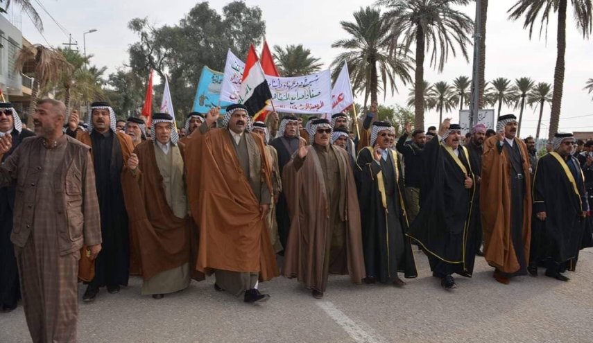 بالصور..تضامن عشائر الزركان في واسط مع المرجعية والمتظاهرين السلميين