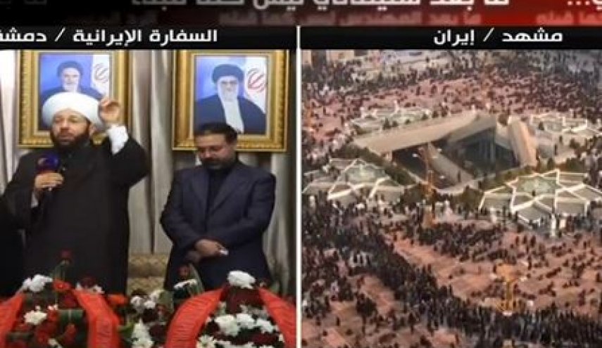 مفتی سوریه با چشمان اشکبار در مراسم شهید سلیمانی+ فیلم