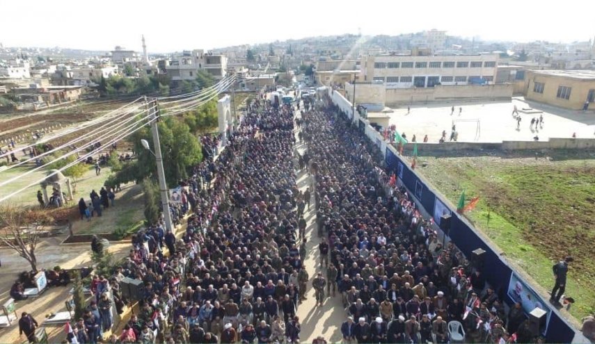 تشييع نمادین پیکر سرداران شهید در نبل و الزهرا