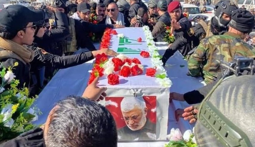 پیکر شهید 'ابومهدی المهندس' وارد بصره شد
