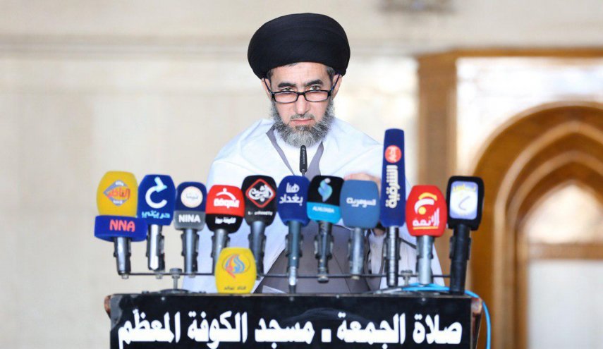 خطيب الكوفة يدعو لاخراج القوات الامريكية من العراق 
