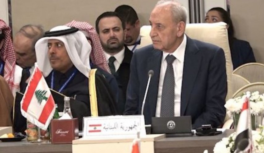 رئیس پارلمان لبنان: مقاومت، مقاومت، مقاومت
