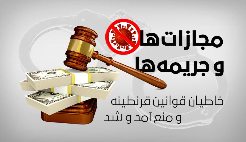 اینفوگرافیک | مجازات و جریمه ها؛ خاطیان قوانین قرنطینه و من آمد و شد 