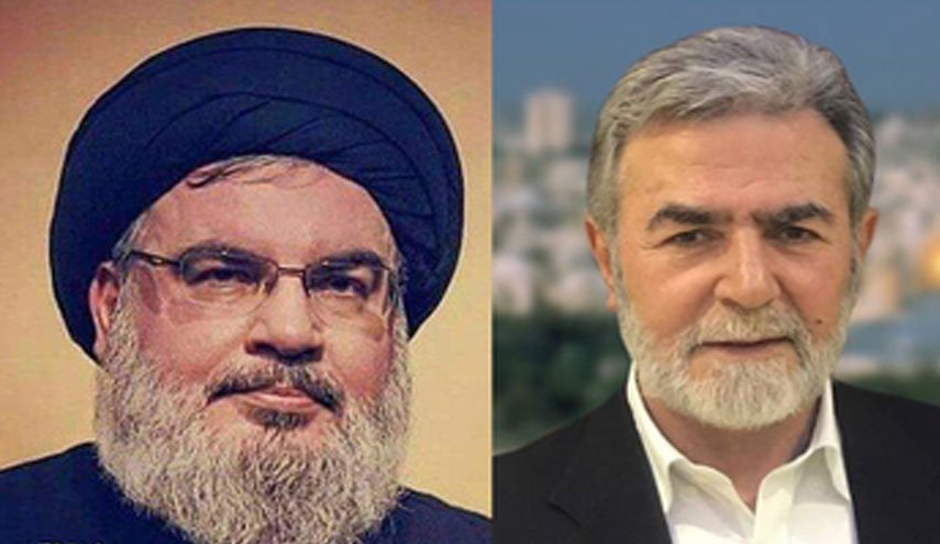 گفتگوی تلفنی سید حسن نصرالله و زیاد النخاله/ نصر الله فقدان دبیر کل سابق جنبش جهاد اسلامی فلسطین را تسلیت گفت