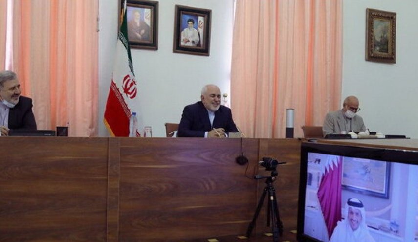 گفت‌وگوی ویدئو کنفرانسی ظریف و همتای قطری
