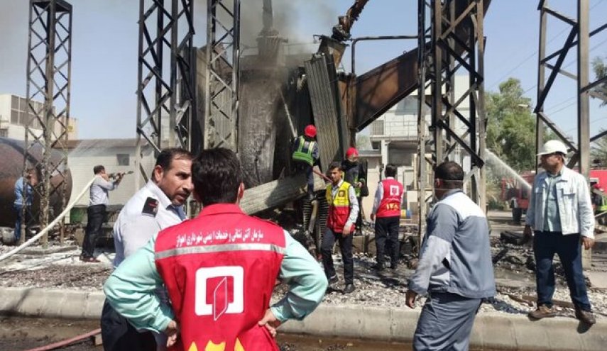 مهار آتش سوزی در نیروگاه زرگان اهواز
