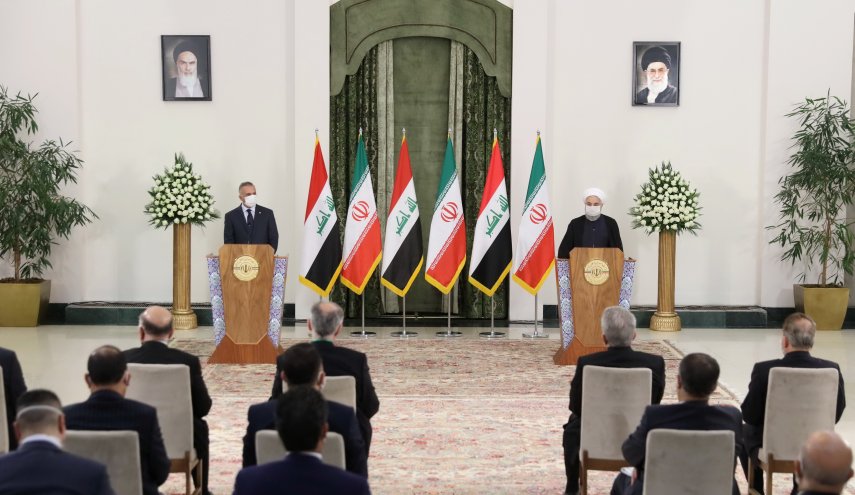 روحانی: ایران و عراق مصمم هستند حجم مبادلات تجاری دو کشور را به 20 میلیارد دلار ارتقاء بخشند/ الکاظمی:  اجازه نمی‌دهیم تهدیدی از خاک عراق متوجه ایران شود