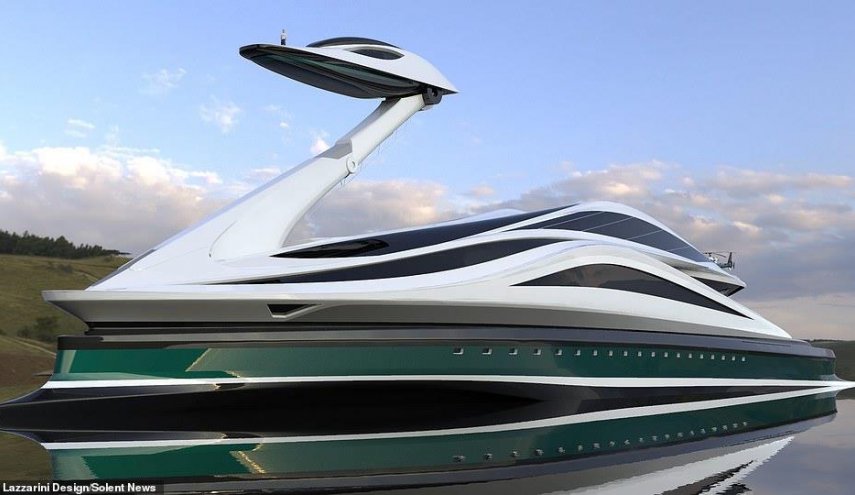 بالصور..مصممة إيطالية تبتكر تصميما ليخت على شكل بجعة 