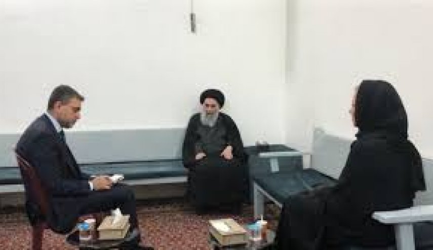 ویدئویی از دیدار نماینده سازمان ملل با آیت‌الله‌ سیستانی