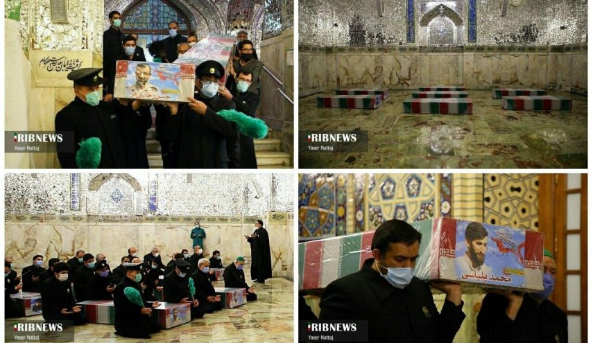 طواف شهدای خان طومان در حرم رضوی 