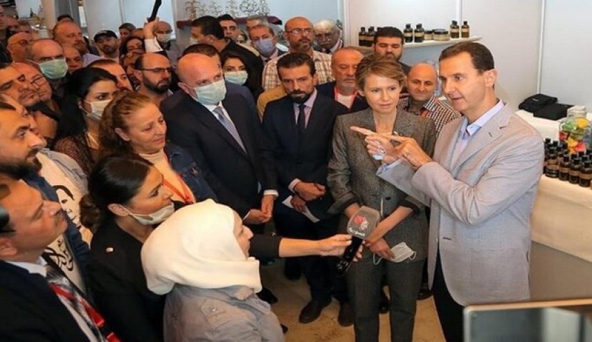 حضور بشار اسد در نمایشگاه تولیدات داخلی دمشق