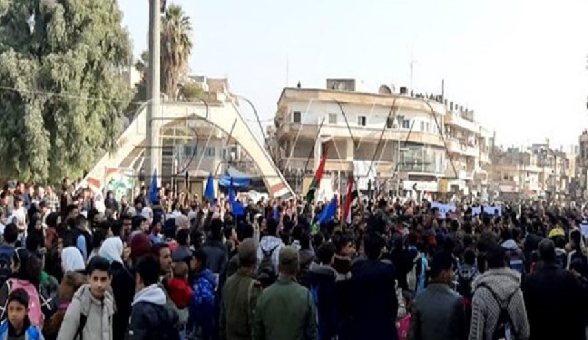 هزاران نفر در «الحسکه» سوریه علیه اشغالگری و جرایم ترکیه تجمع کردند
