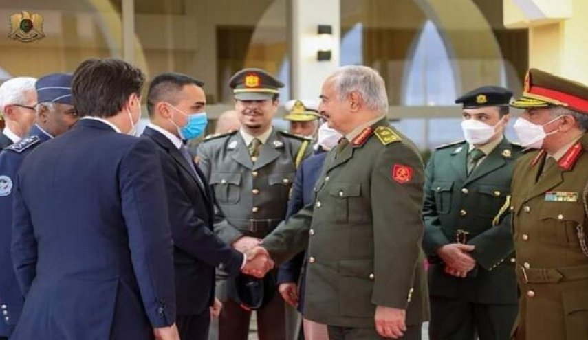 گفت‌وگوی خلیفه حفتر و نخست‌وزیر ایتالیا درباره بحران لیبی