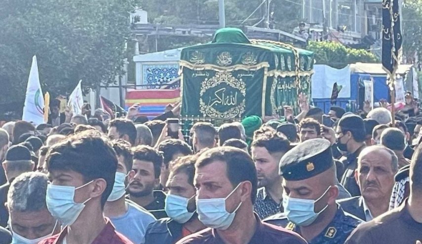 بالصور.. مراسم التشييع الرمزي لنعش الإمام الكاظم (ع)
