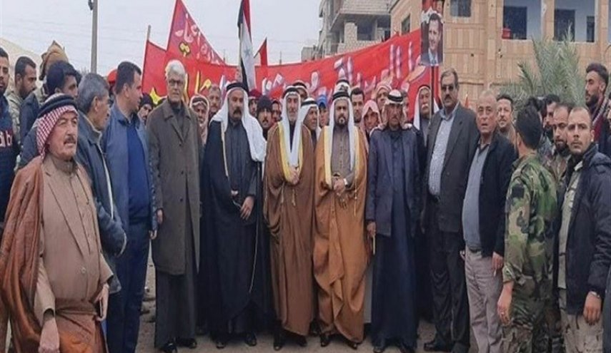 بزرگترین تجمع عشایری و مردمی در شرق سوریه در حمایت از بشار اسد و علیه اشغالگران