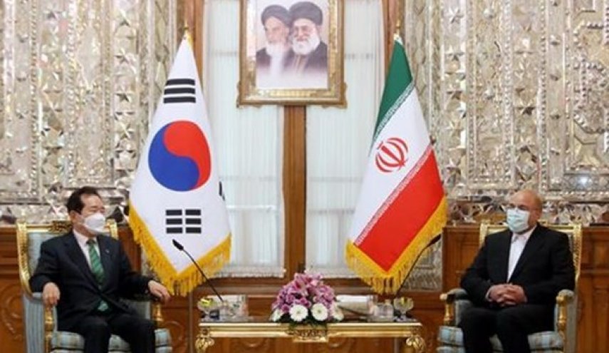 رئيس البرلمان الايراني يستقبل رئيس وزراء كوريا الجنوبية
