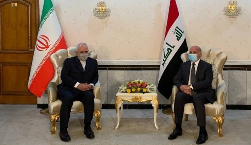 تأکید ظریف بر پیگیری پرونده ترور شهید سلیمانی و همرزمانش در دیدار با همتای عراقی