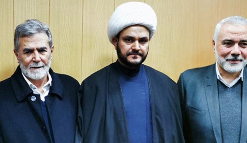 دبیرکل نجباء در دیدار با هنیه و نخاله: به عمق سرزمین‌های اشغالی دسترسی داریم