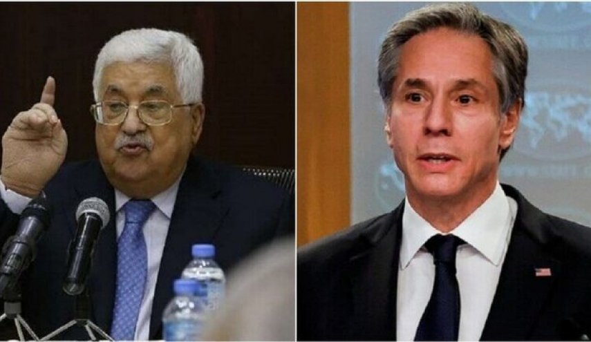نخستین تماس وزیر خارجه آمریکا با رئیس تشکیلات خودگردان فلسطین
