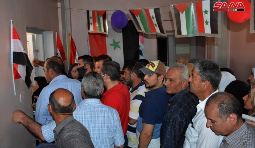 مشارکت گسترده اهالی حمص در انتخابات ریاست جمهوری سوریه + تصاویر