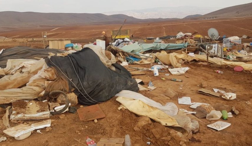 الاحتلال ينفّذ عمليات هدم واسعة في خربة ابزيق بالأغوار الشمالية 
