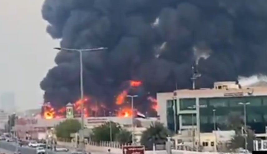 حریق در کارخانه پلاستیک در امارات 