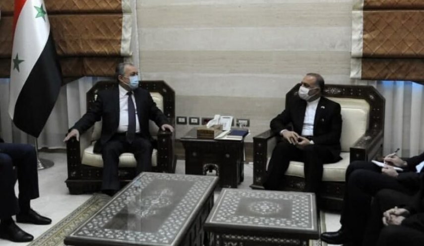 عرنوس يبحث مع السفير الايراني تنفيذ الاتفاقيات ومشاريع التعاون المشتركة
