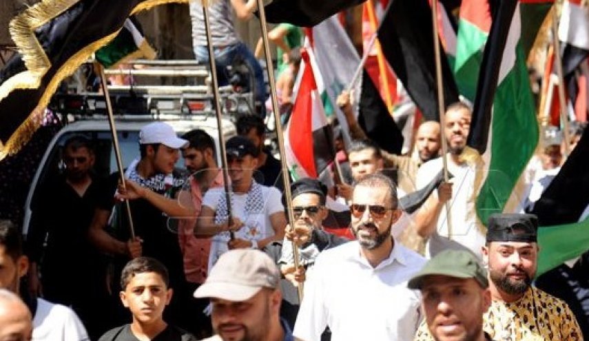 راه پیمایی در ریف دمشق سوریه درحمایت از اسرای فلسطینی