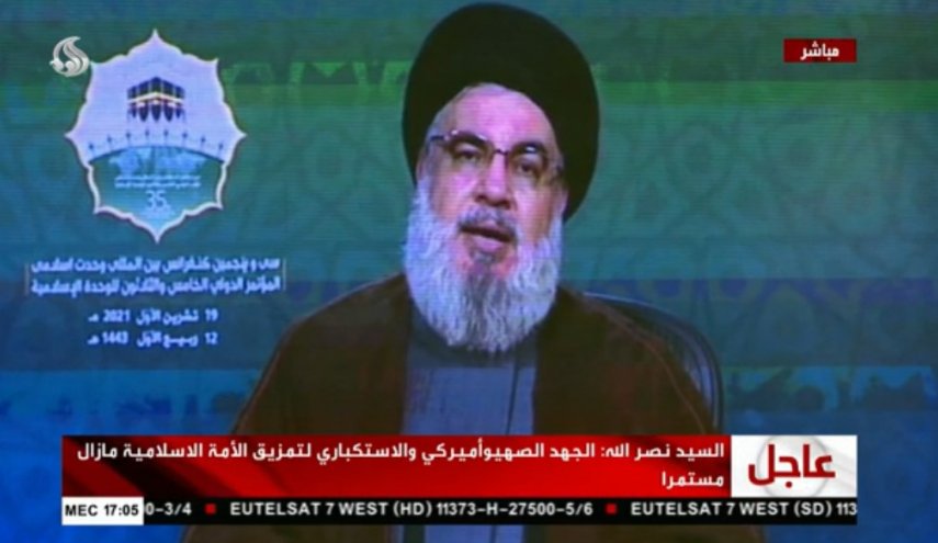 سیدحسن نصرالله: کنفرانس‌های وحدت اسلامی باعث گذر از تهدیدات شد
