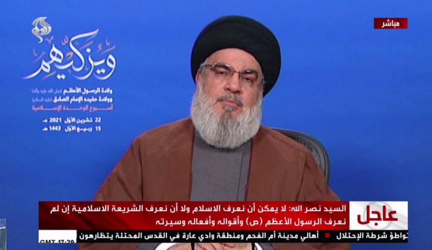 سیدحسن نصرالله: فلسطین نقطه اجماع امت اسلامی است/ سکوت در قبال آنچه که در سرزمینهای اشغالی رخ می دهد، جایز نیست/ مقاومت در لبنان با تمام طمع ورزی های رژیم صهیونیستی مقابله خواهد کرد