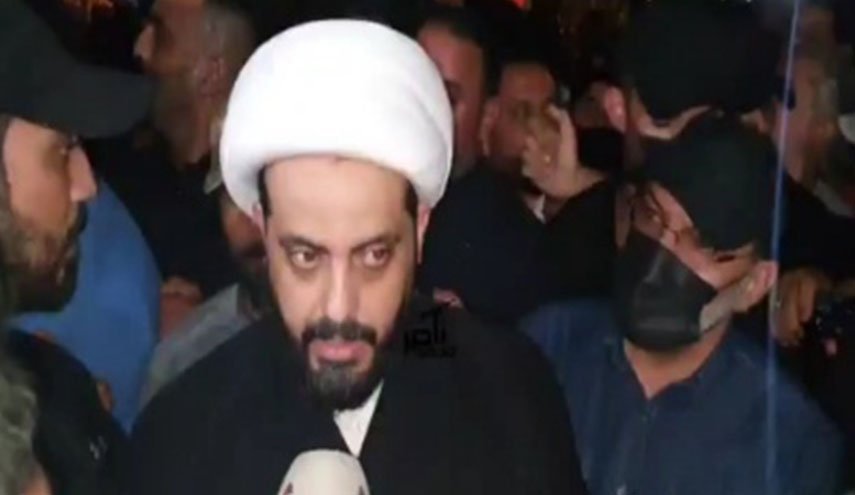 حضور خزعلی در میدان اعتصام بغداد و اظهارات وی درباره حوادث روز جمعه