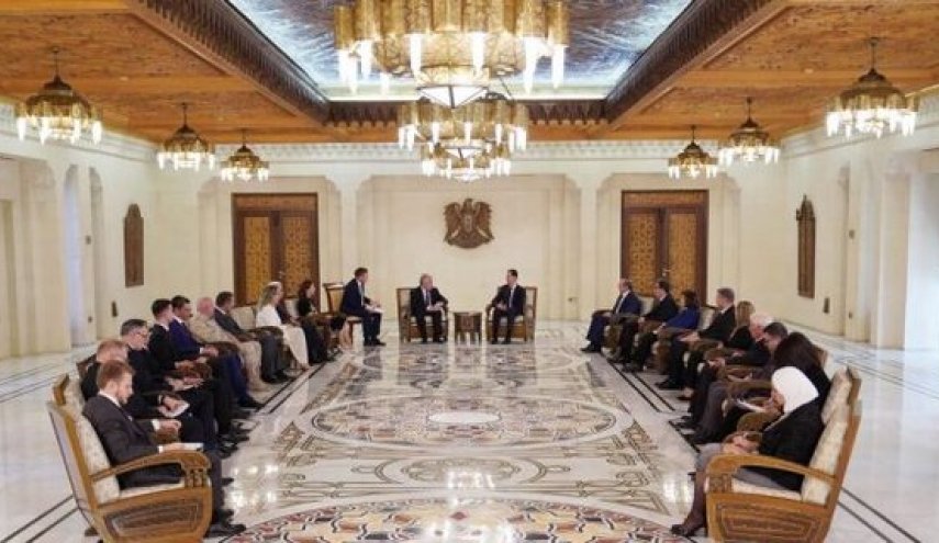 دیدار بشار اسد با هیئت روسی به ریاست لاورنتییف