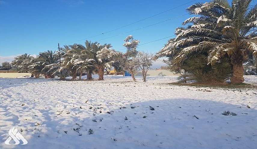 تساق ثلوج في المنطقة الوسطى من العراق بدءامن الأربعاء