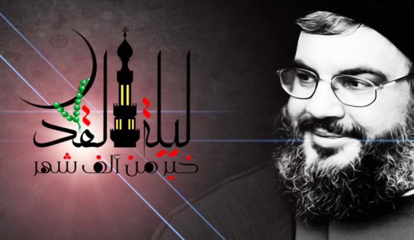 سید حسن نصرالله در مراسم شب قدر سخنرانی می‌کند