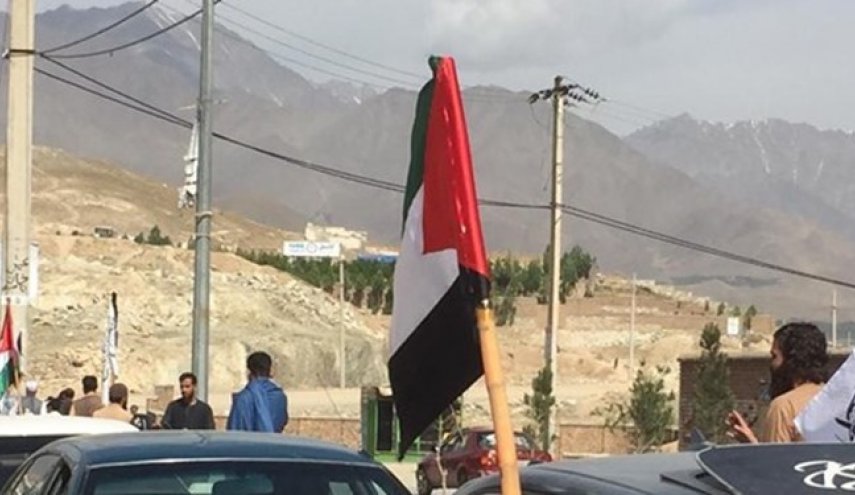 افغانستان| جوانان در روز قدس با برپایی راهپیمایی پرچم فلسطین را در کابل به‌اهتزاز درآوردند