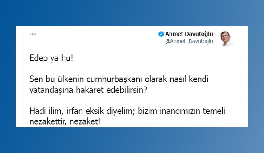 حمله لفظی شدید داوود اوغلو به اردوغان: ادب داشته باش
