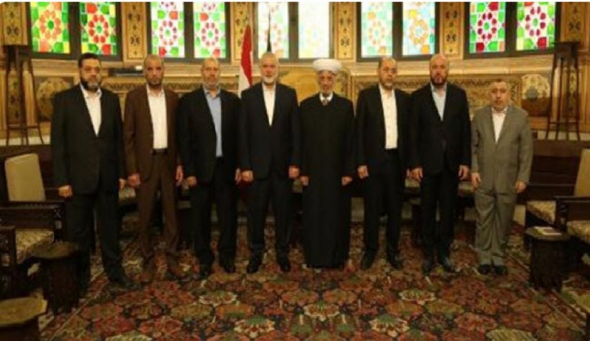 دیدار و رایزنی «هنیه» با مفتی اعظم لبنان + عکس