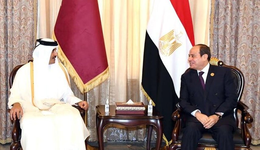 امیر قطر با السیسی در کاخ ریاست جمهوری مصر دیدار کرد