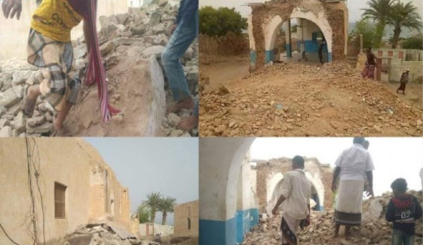 تخریب مسجد 700 ساله در یمن توسط تروریست‌های القاعده
