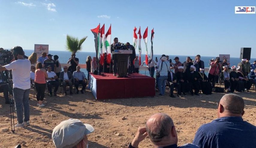 پیام لبنانی‌ها به صهیونیست ها از مرز فلسطین اشغالی؛ ثروت ما خط قرمز ماست