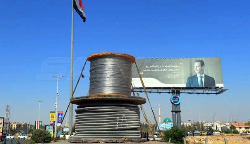 وصول قافلتين من تجهيزات الشبكة الكهربائية إلى حلب
