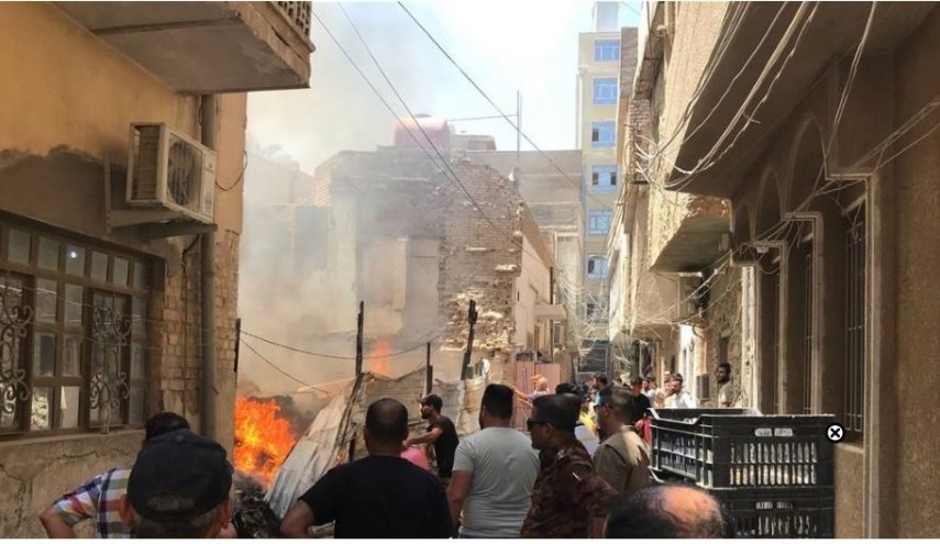 اندلاع حريق في مدينة الكاظمية شمال بغداد