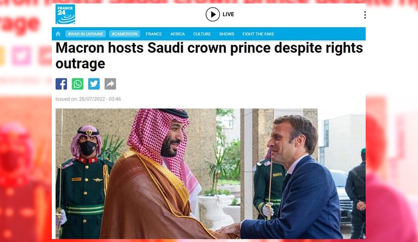 خبرگزاری فرانسه: با نادیده گرفتن نقض حقوق بشر؛ پاریس میزبان بن سلمان