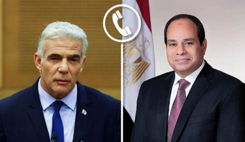 گفتگو تلفنی السیسی با لاپید؛ تاکید بر ضرورت پایبندی به آتش بس در نوار غزه