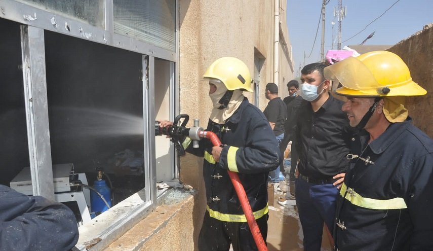 إخماد حريق في مستشفى الهندية بكربلاء