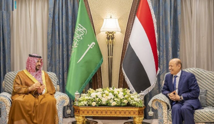 دیدار وزیر دفاع عربستان با رئیس شورای رهبری دولت مستعفی یمن 