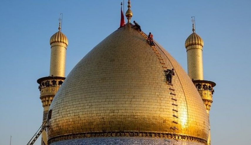 شست‌وشوی گنبد حرم حضرت عباس (ع) پس از 3 ماه+فیلم
