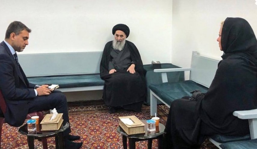 دیدار نماینده ویژه دبیرکل سازمان ملل با آیت الله سیستانی