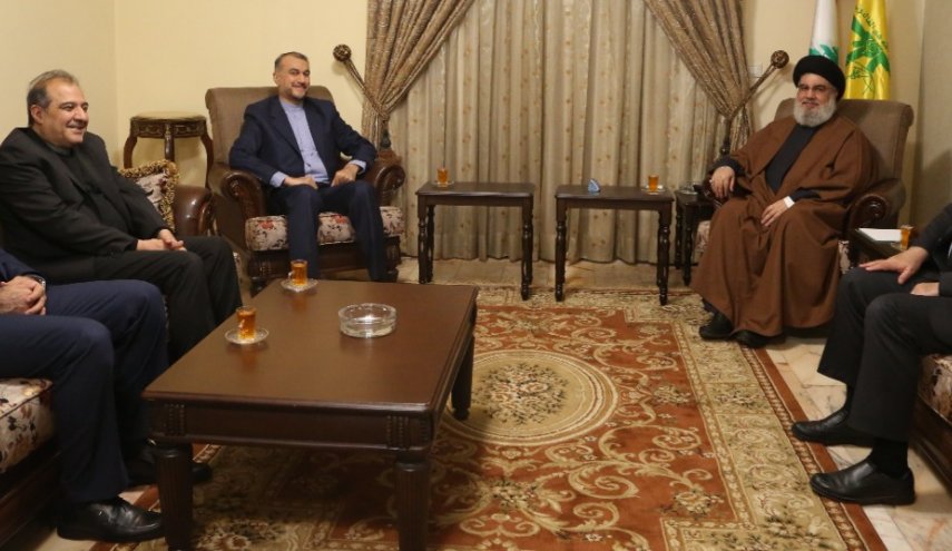 دیدار و گفت‌وگوی امیرعبداللهیان با سید حسن نصرالله