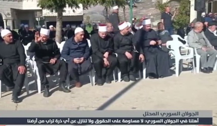 تاکید اهالی جولان اشغالی سوریه بر حق مالکیت خود بر خاک این منطقه